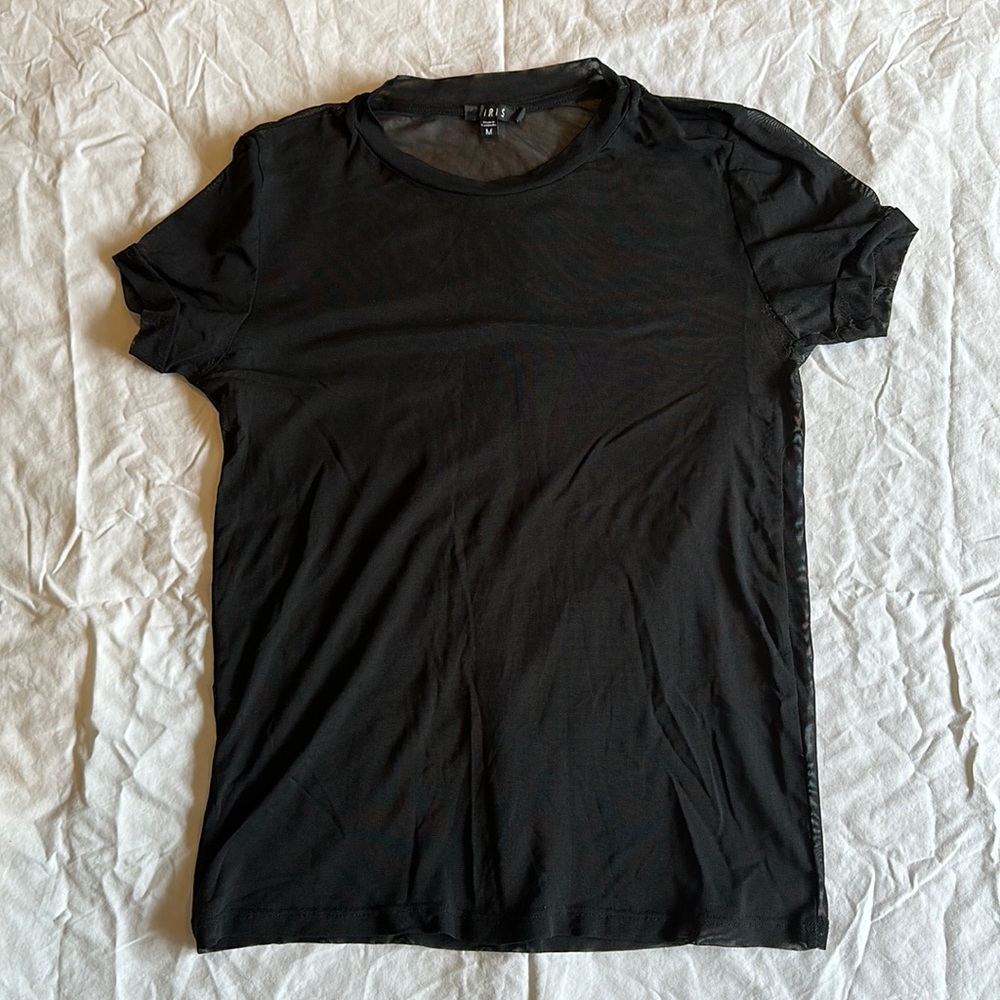 Women’s Black Mesh T Shirt